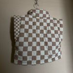 Beach Riot  Canyon Vest Size XS in Cream Tan Oversized Cropped Checkered Photo 1