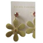 Rachel Parcell NWT--GOLD TONE FLOWER EARRINGS Beautiful gold plated flower earrings with pink stones, durable and shiny, nickel free for sensitive ears, brand new Photo 1