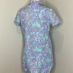 Chubbies  Sz Medium Shirt Dress Tropicamo Button Up Hawaiian Purple Green Pockets Photo 2