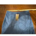 Southwestern Cowgirl Suede Fringe Mini Skirt Blue Women S Boho Festival Concert Photo 4