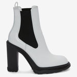 Alexander McQueen ❤️ tread heeled Chelsea boot in ivory/black Photo 0