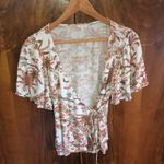 Lucky Brand  Printed Floral Wrap Top Photo 2