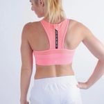 Zyia  Active Size Medium All Star One More Rep Zip‎ Back Sports Bra Pink Mesh Photo 2