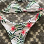 Cupshie Size Large Top Tropical Cheeky‎ Bottom Spaghetti Bikini Top Vacation White Size M Photo 1