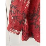 Chico's  Red Floral Women's Top 2 L Large Photo 9