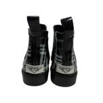 Forever Young Womens Plaid Chelsea Ankle Rain Boots Black White Gray Size 7 Pull On Photo 3