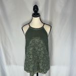 Blue Rain - Teal Green Floral Tank Blouse Size Small Embroidered Photo 2