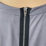 Elle Floral Swing Dress Back Zip Short Sleeve Grey Floral Purple Stretch Size M Photo 3