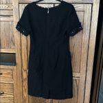 Karl Lagerfeld  Black Boucle Sheath Tweed Dress Flowers size 6 Photo 6