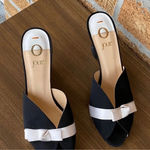 O jour bow accent slides shoes size 8 Black Photo 2