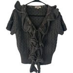 Hendi Sm Grey Wool Ruffle Knit Academia Sweater Cottage Coquette Feminine Fairy Gray Photo 0