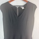 Bar III  L V-Neck Cap Sleeve Fit n Flare Mini Dress - Black - Funeral Photo 5