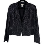 Chico's Lace Blazer Jacket Womens 2 Large Black Whimsigoth Pockets Dark Romantic Photo 0