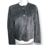 Vintage 90s Black Suede Leather Button Photo 12