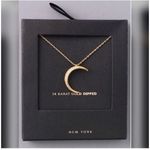 Crescent 14K Gold Dipped  Moon Necklace Photo 0