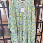 ASOS swimsuit kaftan coverup long maxi dress print shoulder cutout mint hearts Photo 0