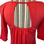 Luxe Coral 3/4 Sleeve Scoop Neck Keyhole Back Basic Dress Women Sz S Photo 5