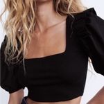 ZARA Elegant Black Square Neck Crop Top Photo 0
