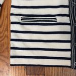 J.Crew Metallic-trim V-Neck striped cardigan sweater Navy Ivory XS preppy Photo 6