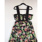 Gianni Bini NWT Dress Black Alexie Corset Mini Floral Cutout Fit Flare Large Photo 4