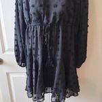 KIRUNDO Women’s Dress Long Sleeves V Neck Flowy Mini Dress Swiss Dot XL. Photo 3