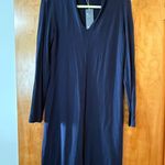 Eileen Fisher  Viscose Jersey Dress & Hi-Back V-Neck Knee Length USA Navy NWT XS Photo 0