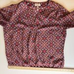 Laundry by Shelli Segal  Womens Geometric‎ Blouse Sz XL Long Sleeve V-Neck Office Photo 7