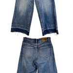 Madewell  Women's Jeans Blue 27x24.5 Cotton Wide-Leg Crop Drop Hem Edition Denim Photo 0