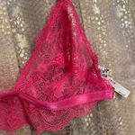 Free People  Bright Eyes Hot Pink Romantic Coquette Sheer Lace Bralette M NWOT Photo 2