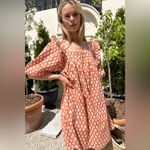 Emerson Fry India Collection Adelina Cotton Poplin Dress Gigi Organic Size S Orange Photo 7