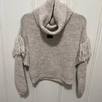 Maison Pholya Cream Beige Ribbed Knit Wool Alpaca Blend Sweater With Scarf XS Tan Photo 0