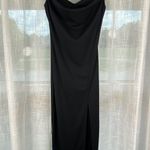 Forever 21  Dress Small Midi Long Sexy Black‎ Bustier Formal Event High Slit Goth Photo 0