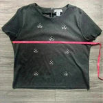 Liz Claiborne Sparkly Sweater Gray with Attached Gems Size XL Photo 4