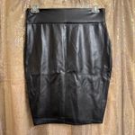 Andrea Sexy Goth Black Faux Leather Lace Up Bodycon Skirt Large Photo 1