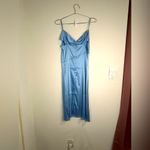 Unbranded Light Blue Satin Slip Dress Photo 5
