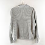 Aerie  Long Sleeve Quarter Zip Waffle Knit Sweatshirt Gray Medium Photo 3