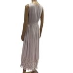 Bohemian Deep V Neck Tassel Lace Accent Sleeveless Lightweight Dress Medium Pink Photo 6