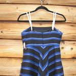 Halston Heritage  Strapless Metallic-Stripe Fit & Flare Cocktail Dress Photo 6