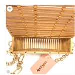 Cult Gaia 
Ark Cutout Bamboo Flap Crossbody Bag In Natural NWT $260 summer purse Photo 4