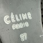 CELINE  Paris Women's Black Leather Block Heele Mid Calf Boots Size 37 US 6.5 Photo 6