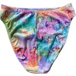 Size L//Vintage 90s Velvet Velour Rainbow Butterfly Bikini Swimsuit Pink Size L Photo 3