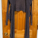 Ioanna Kourbela Basics Draped Textured Knit Open Cardigan 100% Cotton Gray Photo 0