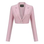 NWT Nana Jacqueline‎ Stella Cropped Blazer Diamond Crystal Single Button Purple Size M Photo 11