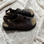 Faded Glory ‎ Y2k Brown Crissy Ankle Strap Sandals Women's 8 Chunky Artsy Boho Photo 3