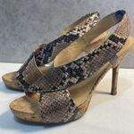 Nine West NINE WEST Snakeskin Cork Bottom 4” Heels Crossover Straps Sandals Classic 8.5M Photo 15