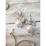 Job Lot of 9 Pairs of Earrings Silver Tone Pre Owned Earrings for Pierced Ears Photo 5