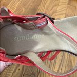 Sundance  Salt Air Sandals Wedge‎ Platform Red Woven Leather Photo 6