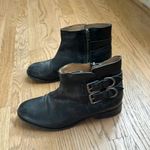 Frye  Molly D Ring Black Leather Booties Photo 2