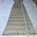 Sans Souci Metallic Strapless Crochet Lace Overlay Hi-Low Maxi Dress Beige M Photo 7