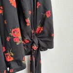 Free People  Bonjour Cochette Boho Goth Fairy Feminine Poppy Floral Top Sz Small Photo 4